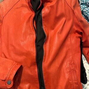 Vibrant Red Leather Jacket